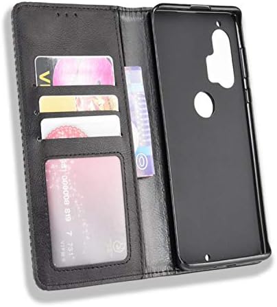 Hualubro Motorola Moto Edge Plus Caso, capa de capa de carteira à prova de choque de corpo de corpo inteiro Retro PU com suporte