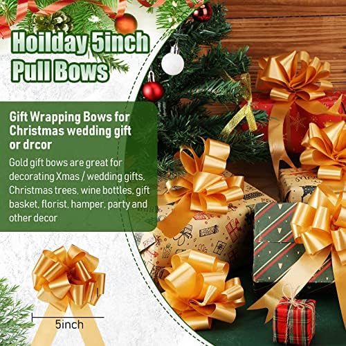 100 PCs 5 polegadas Pull Arcos para embalagem de presentes, embrulho de presente Pull Arcos com fita para presentes de Natal