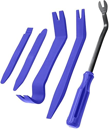 ELDHUS 5 PCS Ferramentas de estofamento do kit de ferramentas de remoção de acabamento para acabamento de carro, ferramenta de remoção de remoção de clipes automáticos para remover do painel do painel do painel, ferramentas de reparo do pino do pino, azul