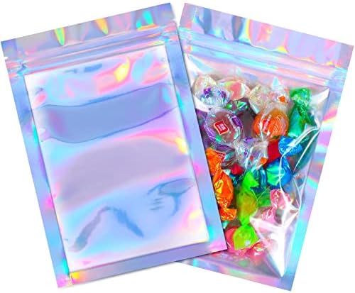 100 peças bolsas selvagens com papel alumínio bolsa de bolsa plana para festa a favor do armazenamento de alimentos