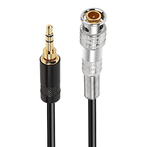 MEIRIYFA BNC Male para 3,5 mm de plugue masculino TRS Cabo de áudio de energia estéreo Coaxial