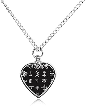 Símbolos wiccan símbolos imaginários símbolos cruzados colar de urna de animais de estimação portador de cinzas personalizadas