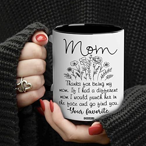 Bsquiele Mom Gifts Caneca - Presentes de aniversário para uma mãe - obrigado por ser minha mãe engraçada caneca de café - Melhor