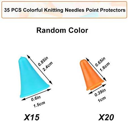 10pcs Costura de costura e 35 PCs Protetores/rolhas de ponta de ponta de malhas multicoloridos com caixa de plástico com caixa de plástico