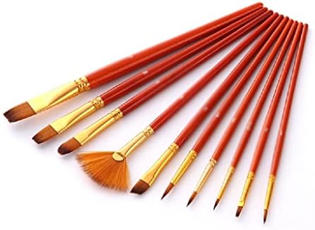 Qjpaxl 10 nylon Hair pintado caneta cor de água curta Óleo de haste acrílica pincel Brush Art Desenho de arte de desenho de