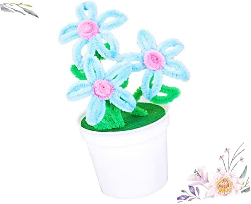 Nuobesty 4pcs Diy Craft Kids Pipe Material Material Flor Flor Empolável Para Crianças Pequenas Chenille Decoração