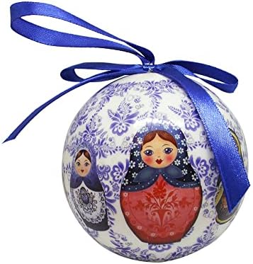 Decoração de árvore de Natal Ball Ball Winter Nesting Doll