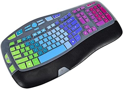 Capa do teclado compatível com o teclado sem fio Logitech K350 MK550 MK570, Logitech K350 MK550 MK570 Protetor de teclado Skin - Rainbow