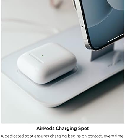 MOPHIE 3-em-1 MagSafe Wireless Charging Stand para Apple iPhone, AirPods/AirPods Pro & Watch, carregamento super-rápido de 15w, acabamento de brilho elegante-branco