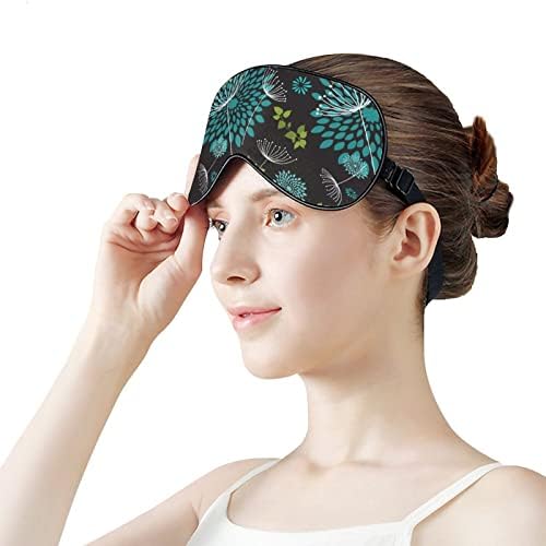 Dahlia Flowers Máscara de olho impressa no sono Tampa de olhos macios com tira ajustável Night Eyeshade Travel Dap for Men Mulheres