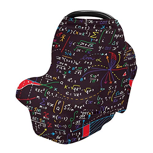 Yyzzh Math Fórmula Cálculo Geométrico Figura Padrão Estressado Capa de Baby Cargo Cavalo Infantil Capas de enfermagem Capas de
