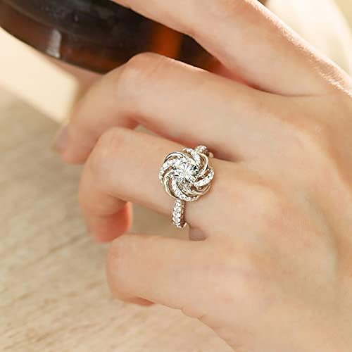A anéis de flores de casamento feminino anéis redondos de zircão anéis de noivado de jóias anéis de aço inoxidável