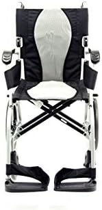 Karman Healthcare 18 libras Ultra Lightweight Ergonomic Wheelcheir Seat com apoio de pé fixo em prata, 18 x 17 assento,