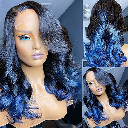 Jyz 1b Lace azul perucas dianteiras de cabelo humano para mulheres negras perucas de cabelo humano para mulheres negras renda perucas dianteiras