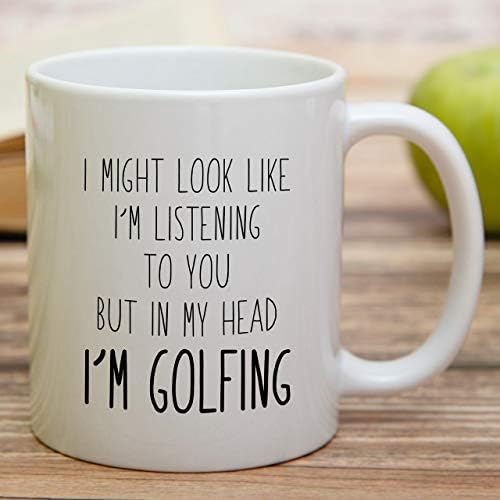 Retreez Funny Caneca - Parece que estou ouvindo você, mas na minha cabeça estou jogando golfe de 11 oz canecas de