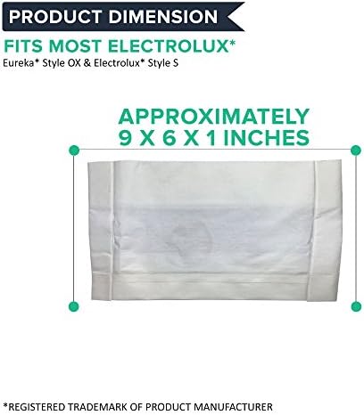 Bolsa de substituição de vácuo crucial compatível com os sacos de papel Electrolux Ox & Eureka S Parte 61230, 61230A,