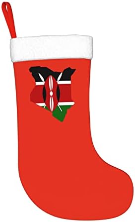 Qg zzx queniano mapa de bandeira de natal meias de natal lareira meias penduradas de 18 polegadas decoração de férias
