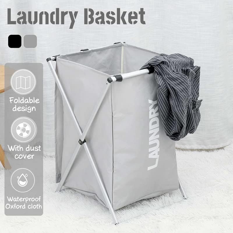 Jeonswod x-shape colapsível dobrável roupas sujas roupas de cesta de cesta de cesta de lavanderia cesto cesto saco de armazenamento