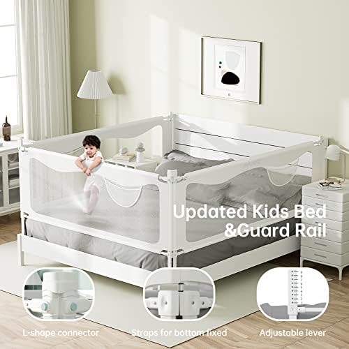 Mininec Bed Rail para crianças bebês, guarda de cama de criança longa para crianças, garotos fortes, trilho de cama para gêmeo,