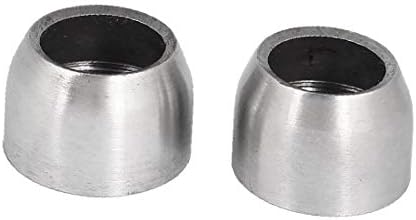 X-Dree 19mm dia aço inoxidável aço da haste do flange do soquete redonda do tom de prata 2pcs (19mm de diámetro, Acero inoxidável, Barra