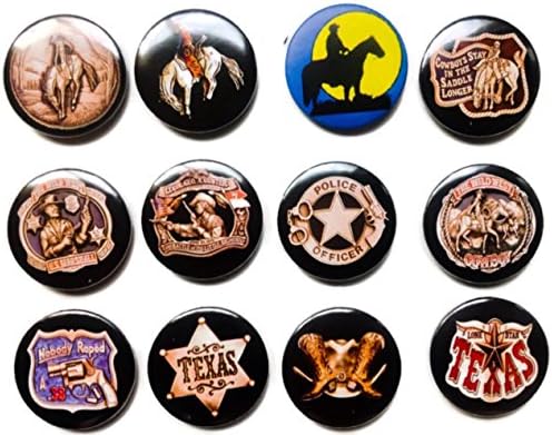 Cowboy Texas American Awesome Quality Lote 12 Novos pinos Pinback Button Bitch 1.25