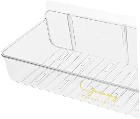 Alipis 3pcs semi-transparente caddy banheiro transparente shampoo caddies racks prateleira de chuveiro cesto de cozinha montada