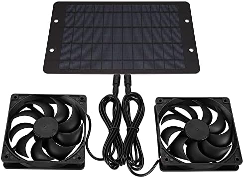 Kit de painel solar de kelunis - 10w 12V Provite de exaustor duplo exaustor ventiladores - perfeitos para pequenas gestas de