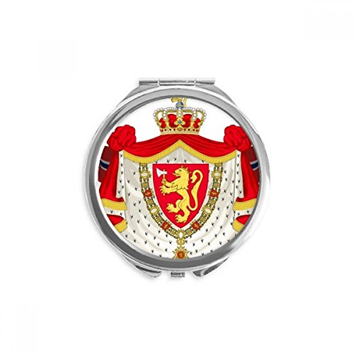 Noruega Nacional Emblem Country Símbolo Hand Compact espelho redondo vidro portátil de bolso
