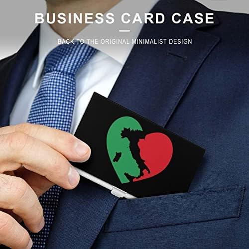 Itália Flag Colors Heart With Itália Map Map Business Card Pocket Name Cards Protector Case for Mulher Men
