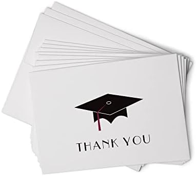 Capinho de graduação com tassel colorido Cartões de agradecimento - 24 cartões e envelopes