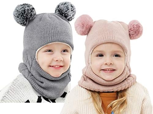 Conjunto de cachecol de chapéu de inverno bebê, lenço unissex infantil infantil infantil