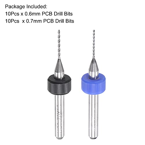 UXCELL Micro PCB Drill Bit Conjunto de 0,6 mm 0,7 mm, 1/8 3,175mm de tungstênio haste de tungstênio CNC CNC PRIMA