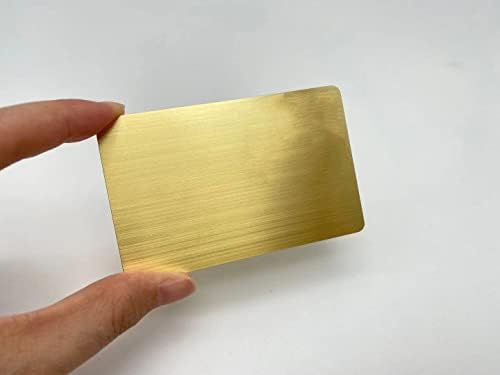 Cartões em branco de metal de aço inoxidável de ouro com banheira de azevamento100pcs 85x54mm 0,5 mm de espessura