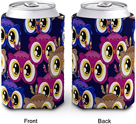 Big Eyes Owl Pattern Pattern Reutilable Cup Sleeves Iced Coffee Coffee Isolle Solder com padrão fofo para bebidas frias quentes
