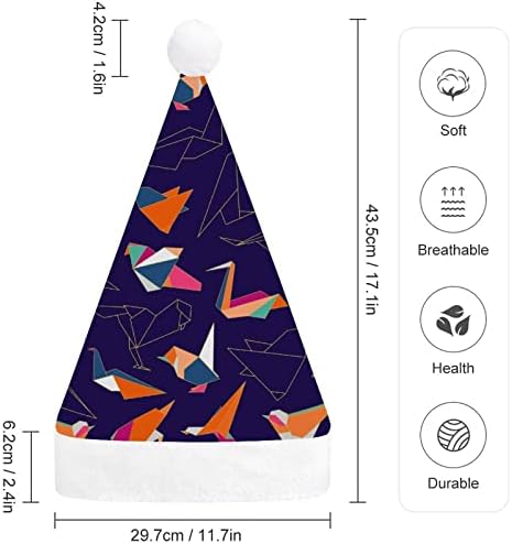 Papel de origami colorido swallow pássaros chapéus de natal tesouras chapéus de natal para férias