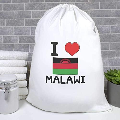 Azeeda 'I Love Malawi' Laundry/Saco de Lavagem/Armazenamento