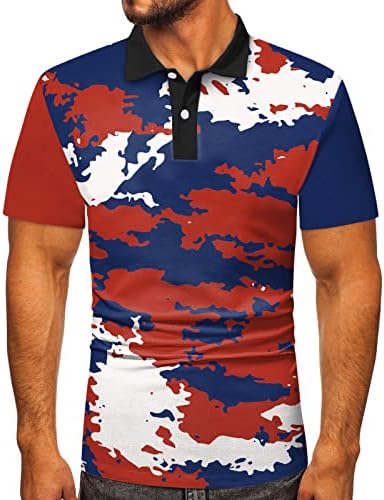 Camisetas de golfe do ZDDO Mens Polo, tênis de estampa floral de moda tênis de manga curta verão Slim Fit Casual Athletic Sports Shirt