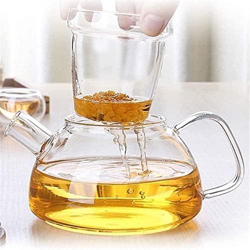 Chaleira bule de chá de vidro resistente a tampa de tampa de tampa de tampa de tampa chaleira flor verde chá verde vidro bule de chá de chá de chá