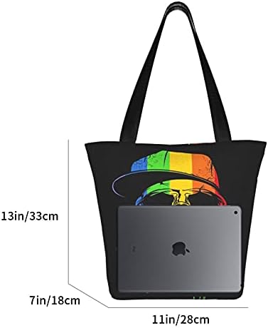 Bolsa de bolsa de ombro casual de lona de lona de caveira para mulheres para mulheres Trabalho de viagem Compras de compras