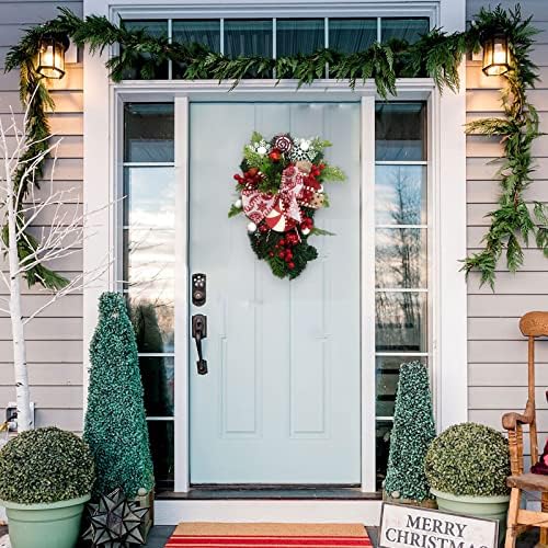 Decoração de Natal Diretiva Candvela Arnamentos Lollipop Christmas Wreath Christmas Door Greath para o inverno da porta da frente