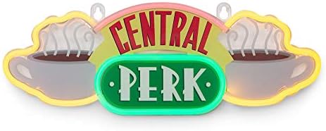 Friends TV Show Central Perk Coffee Shop de 16 polegadas Réplica de sinal de luz de neon | Decoração de casa oficial colecionável | Luz de parede LED pendurada, itens essenciais da sala da moda