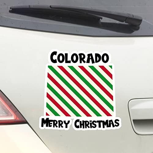 Adesivos de natal estadual do Colorado Merrry Natal Colorado mapa de carro decalque decalque de Natal Janela decalque decalque