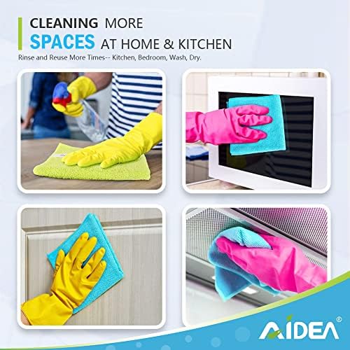 Panos de limpeza de microfibras AIDEA-12pk, mais macios altamente absorventes, sem fiapos grátis para casa, cozinha, carro, presentes de janela