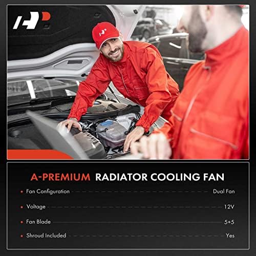Conjunto do ventilador de resfriamento do radiador do motor A-premium compatível com Infiniti G35 e Nissan 350Z, 2003 2004 2005 2006 2007, 3.5L, com A/C