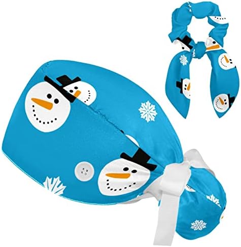 Tampa de esfoliação ajustável em boneco de neve de inverno com botões cabelos de arco e fita de moletom