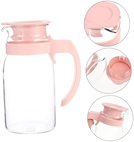 Holibanna 1 PC Cups de vidro de garrafa de água fria com tampa de chaleira transparente com tampas de tampas de vidro jarro
