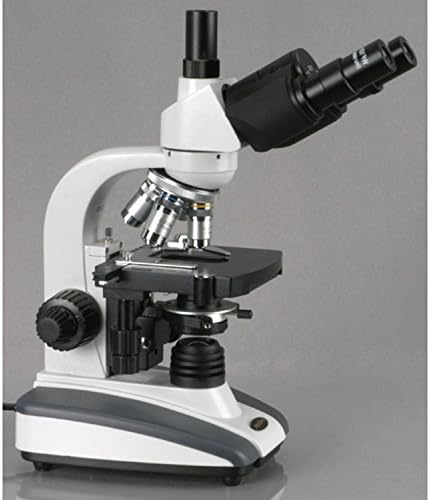 Microscópio de composto trinocular AMSCOPE T360A, ampliação 40x-1600X, oculares WF10X e WF16X, Brightfield, iluminação LED,