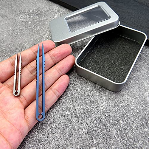 Canku 2pcs mini pinças de titânio portátil liga de titânio portão EDC Tweezers Survival Camping ao ar livre Mini Tool…