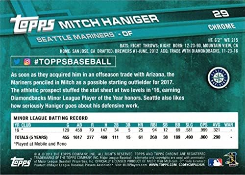 2017 Topps Chrome Baseball 29 Mitch Haniger Rookie Card