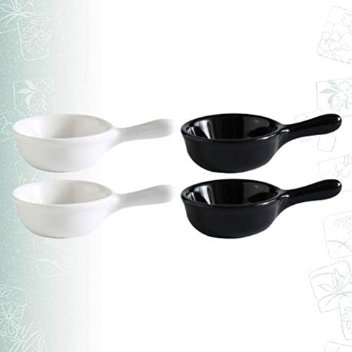 Upkoch 4pcs manuseio ergonômico criativo Placa de cerâmica pratos de estilo japonês lanches portador de cozinha vinagre de